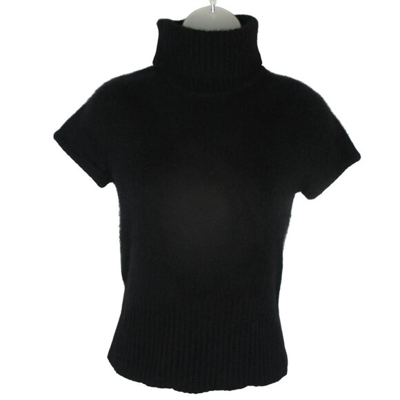 Reference Point Turtleneck Sweater Angora Wool Black Size M Soft Femineity Lush - Picture 1 of 6
